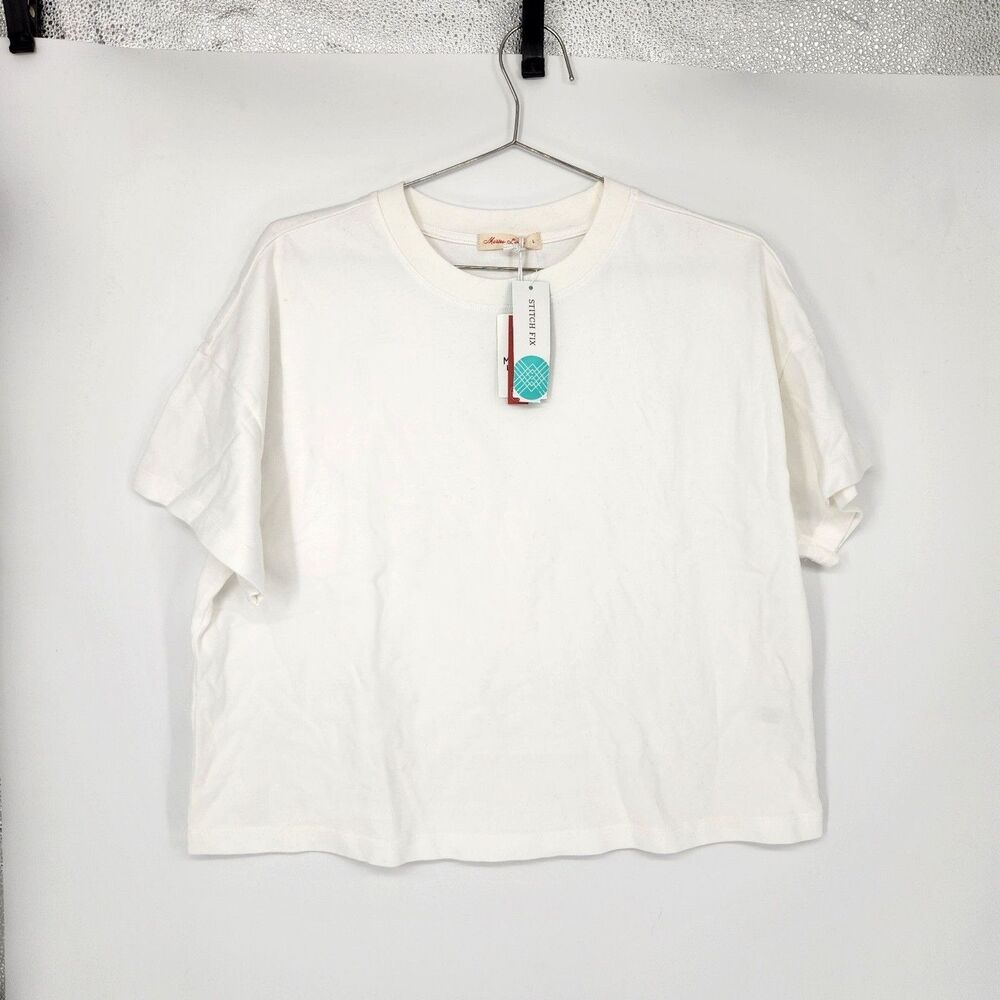 Marine Layer Bright White Luxe Sueded Crew Tee T-Shirt NWT